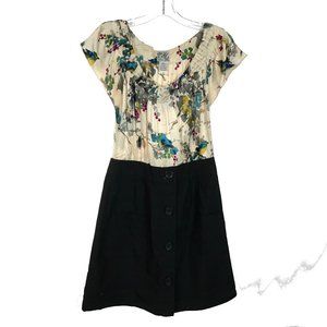 Womens Size 10 Anthropologie Tabitha Birds and Flower Silk Top A-Line Dress